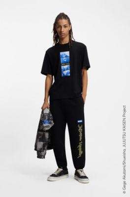 HUGO x Jujutsu Kaisen T-shirt with character print, Black