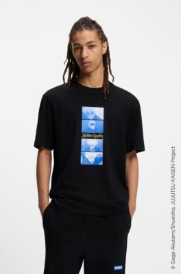 HUGO x Jujutsu Kaisen T-shirt with character print, Black