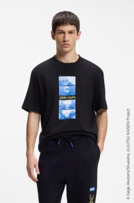 HUGO x Jujutsu Kaisen T-shirt with character print, Black