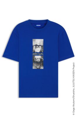 T-shirt HUGO x Jujutsu Kaisen avec imprim&eacute;, bleu clair