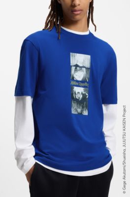 Camiseta HUGO x Jujutsu Kaisen con estampado, Celeste