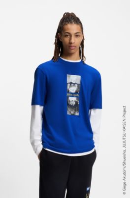 Camiseta HUGO x Jujutsu Kaisen con estampado, Celeste