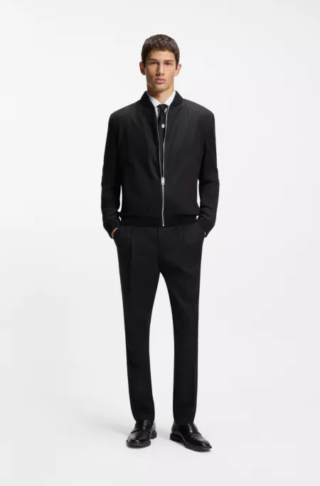 Slim-fit trousers in twill fabric