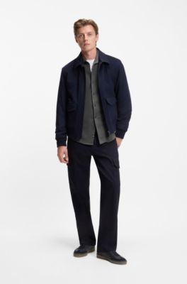 BECKHAM x BOSS slim-fit shirt in cotton jersey, Grey