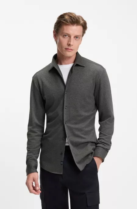 BECKHAM x BOSS slim-fit shirt in cotton jersey