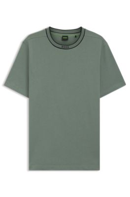 Cotton T-shirt with logo crew neck, Light Green