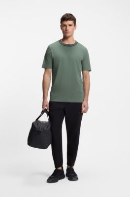 Cotton T-shirt with logo crew neck, Light Green