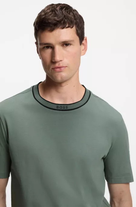 Cotton T-shirt with logo crew neck