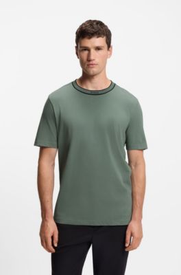 Cotton T-shirt with logo crew neck, Light Green