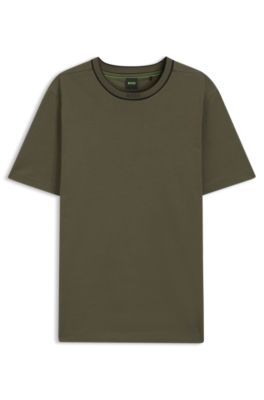 Cotton T-shirt with logo crew neck, Light Green