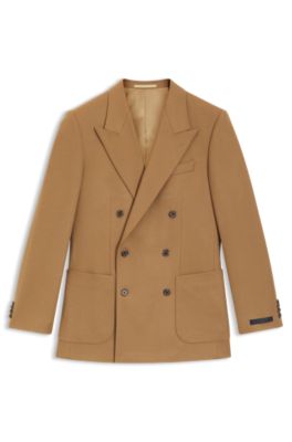 Americana cruzada BECKHAM x BOSS en lana y cashmere, Beige