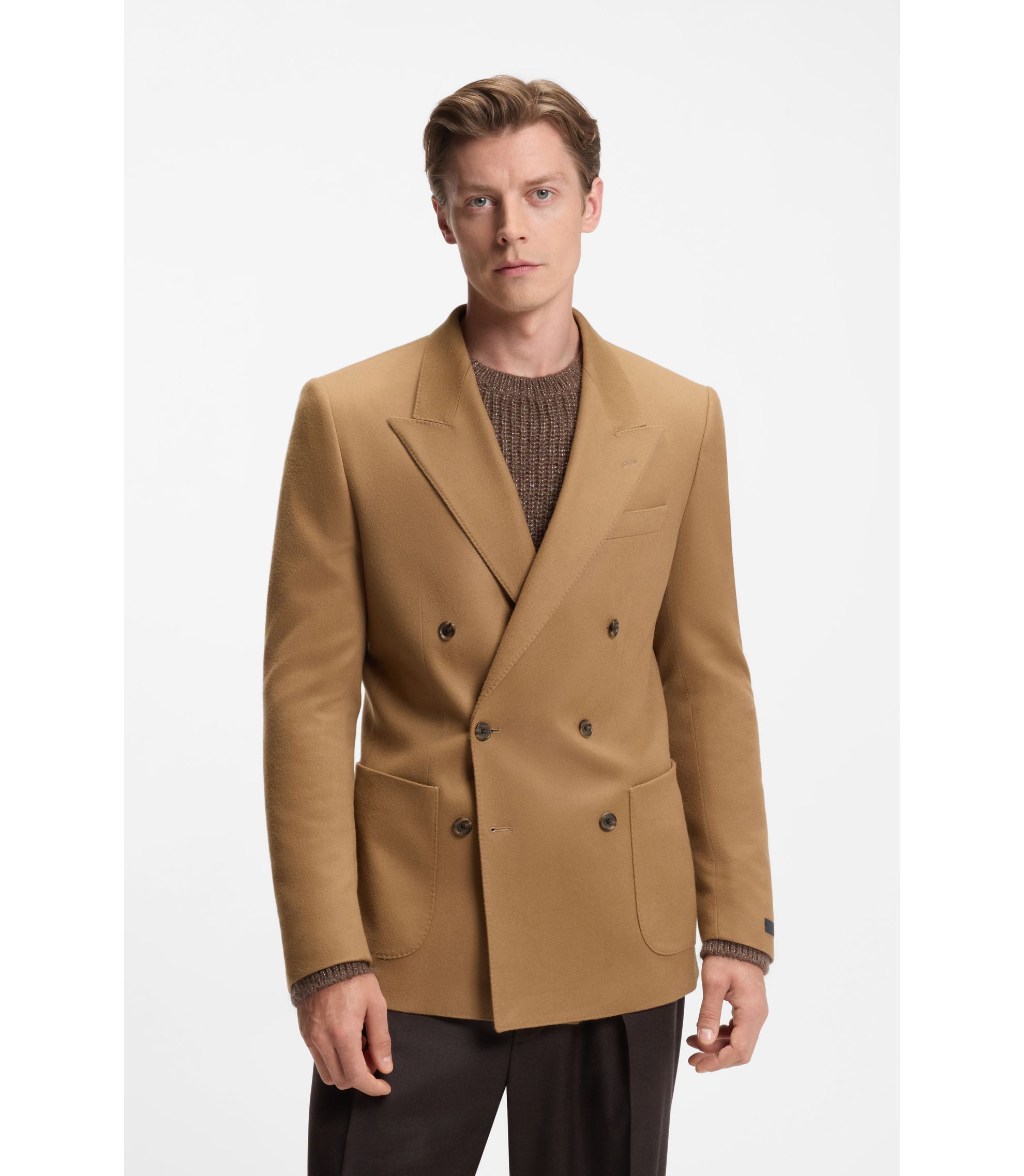 BOSS - BECKHAM x BOSS double-breasted jacket in wool and cashmere