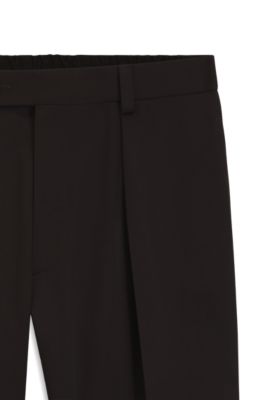 BECKHAM x BOSS micro-patterned trousers in cotton, Light Brown