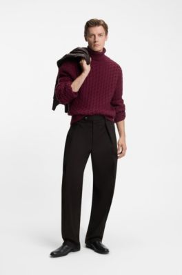 Pantalones BECKHAM&nbsp;x&nbsp;BOSS de algod&oacute;n con microestampado, Marr&oacute;n claro