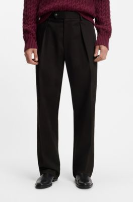 Pantalones BECKHAM&nbsp;x&nbsp;BOSS de algod&oacute;n con microestampado, Marr&oacute;n claro