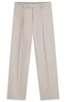 Pantalones BECKHAM&nbsp;x&nbsp;BOSS de algod&oacute;n con microestampado, Beige claro