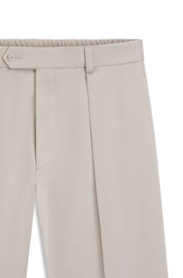 Pantalones BECKHAM&nbsp;x&nbsp;BOSS de algod&oacute;n con microestampado, Beige claro