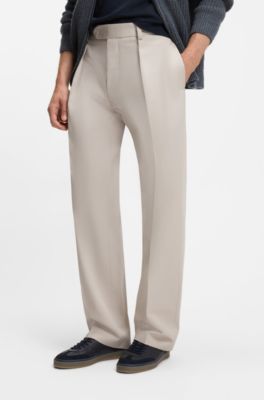 Pantalones BECKHAM&nbsp;x&nbsp;BOSS de algod&oacute;n con microestampado, Beige claro