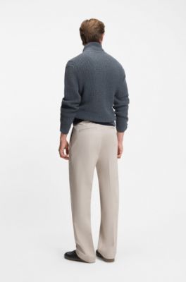 Pantalones BECKHAM&nbsp;x&nbsp;BOSS de algod&oacute;n con microestampado, Beige claro