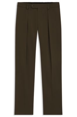 BECKHAM x BOSS micro-patterned trousers in cotton, Light Green