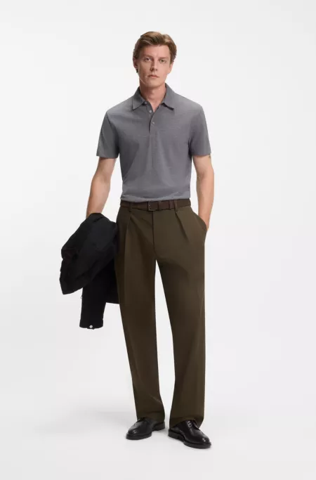 BECKHAM x BOSS micro-patterned trousers in cotton