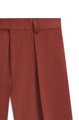 Pantalones BECKHAM&nbsp;x&nbsp;BOSS de algod&oacute;n con microestampado, Rojo oscuro