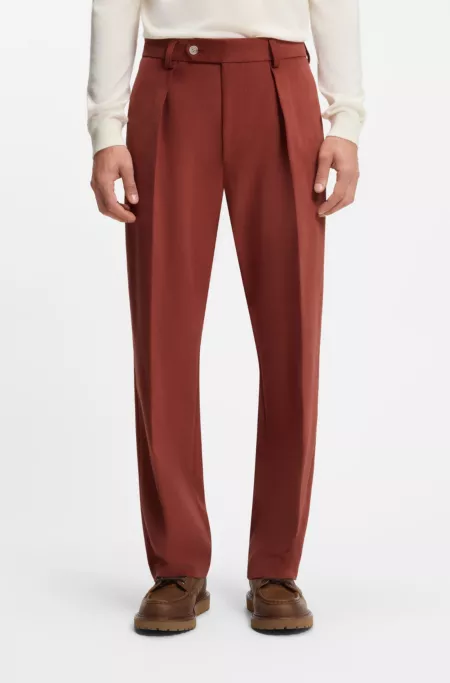 BECKHAM x BOSS micro-patterned trousers in cotton