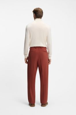 Pantalones BECKHAM&nbsp;x&nbsp;BOSS de algod&oacute;n con microestampado, Rojo oscuro