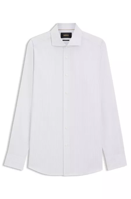 Striped regular-fit shirt in Italian-made cotton