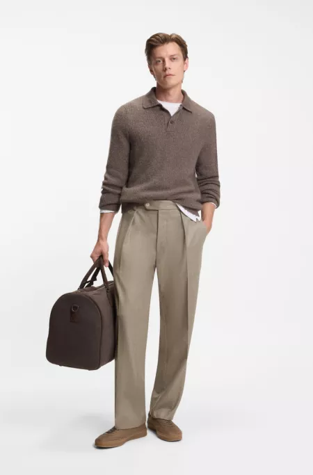 BECKHAM x BOSS virgin-wool trousers with pleat front