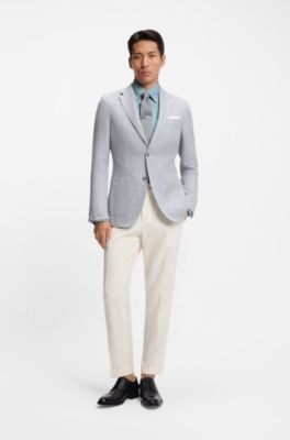 Regular-fit shirt in Italian-made denim, Light Blue