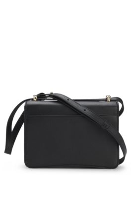 Leather crossbody bag with Double B monogram, Black