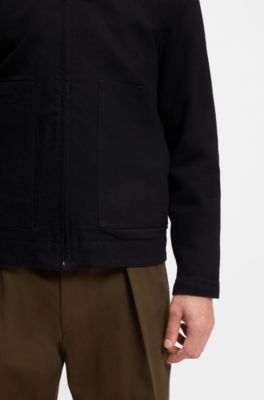 Cazadora BECKHAM&nbsp;x&nbsp;BOSS en denim r&iacute;gido negro, Negro