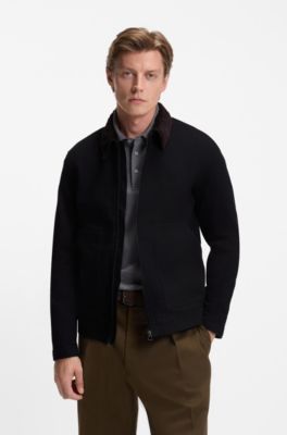 BECKHAM x BOSS jacket in black rigid denim, Black