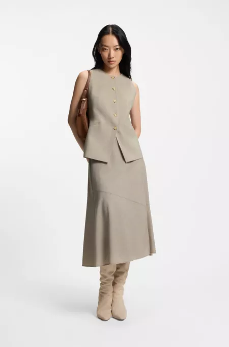 Slim-fit waistcoat in virgin wool
