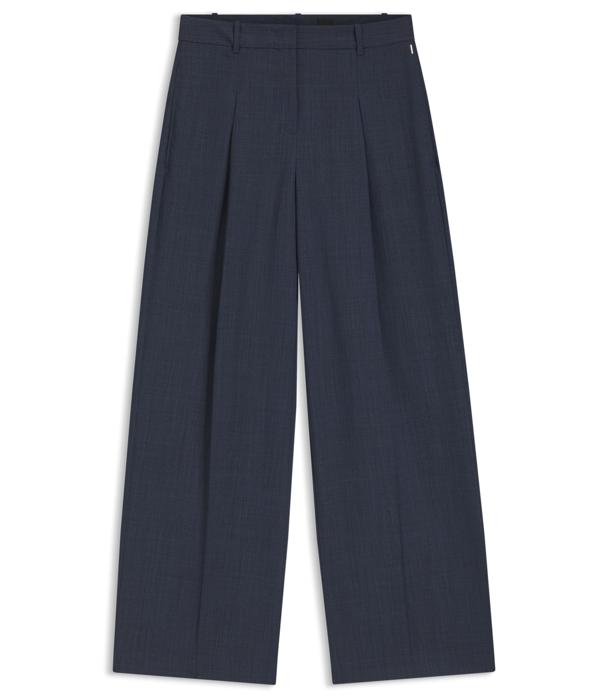 BOSS - Regular-fit trousers in virgin wool - Dark Blue