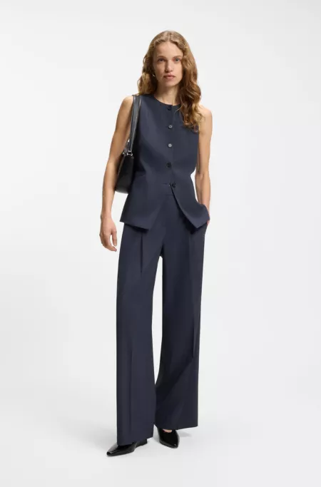 Regular-fit trousers in virgin wool