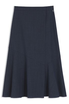 Melange A-line skirt in virgin wool