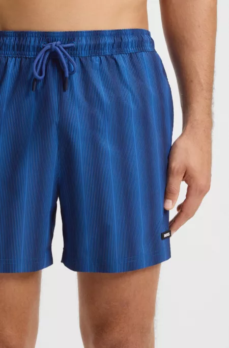 Logo-badge swim shorts with stripe