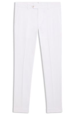 Washable slim-fit trousers in stretch cotton, White