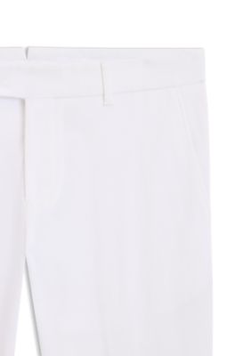 Washable slim-fit trousers in stretch cotton, White