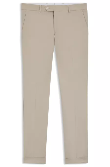 Washable slim-fit trousers in stretch cotton