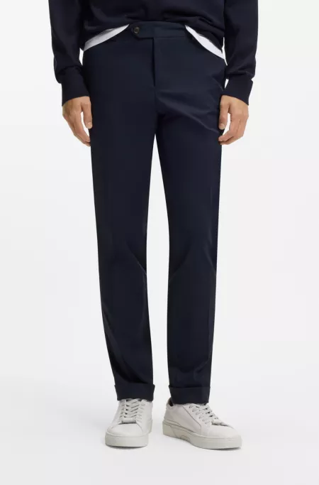 Washable slim-fit trousers in stretch cotton
