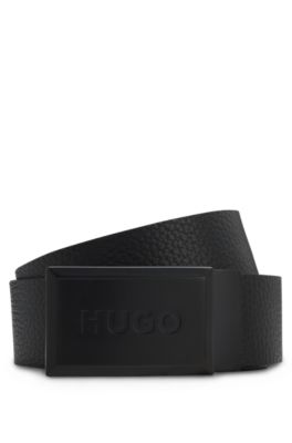 Reversible belt in Italian leather, Black