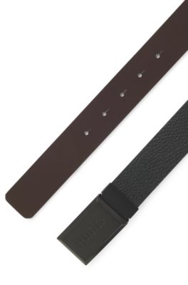 Reversible belt in Italian leather, Black