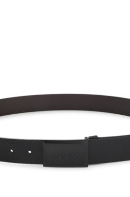 Reversible belt in Italian leather, Black