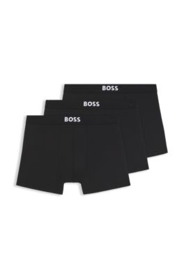 Three-pack of stretch-microfibre trunks, Black