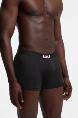 Three-pack of stretch-microfibre trunks, Black