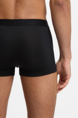 Lot de trois boxers courts en microfibre stretch, Noir