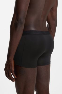 Three-pack of stretch-microfibre trunks, Black